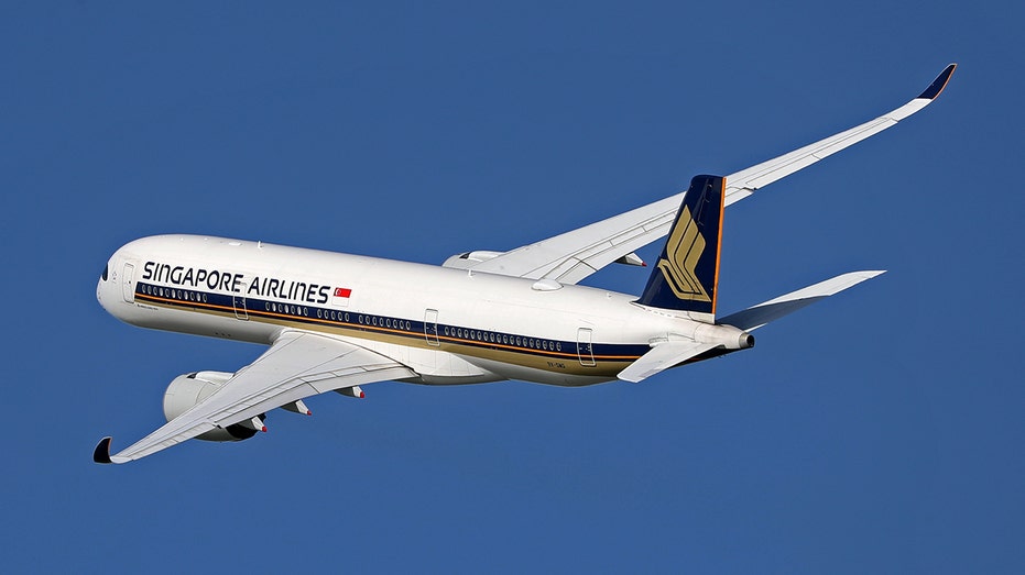 An Airbus A350-941 from Singapore Airlines is taking off from Barcelona Airport in Barcelona, Spain, on February 29, 2024. (Photo by Urbanandsport/NurPhoto via Getty Images)