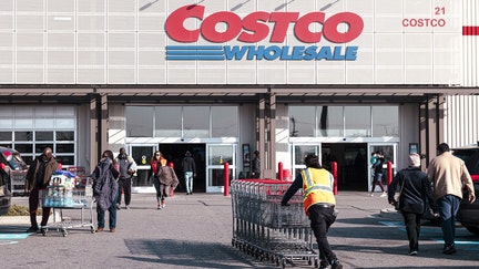 Shoppers outside a Costco store in Bayonne, New Jersey, US, on Saturday, Dec. 9, 2023. Costco Wholesale Corp. is scheduled to release earnings figures on December 14. Photographer: Angus Mordant/Bloomberg via Getty Images