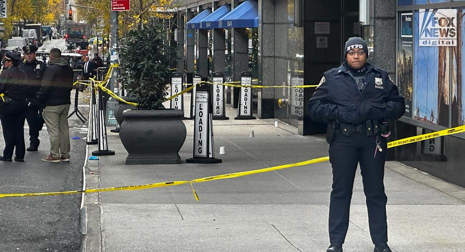 The scene where the CEO of United Healthcare was shot to death in what looks to be a targeted attack.