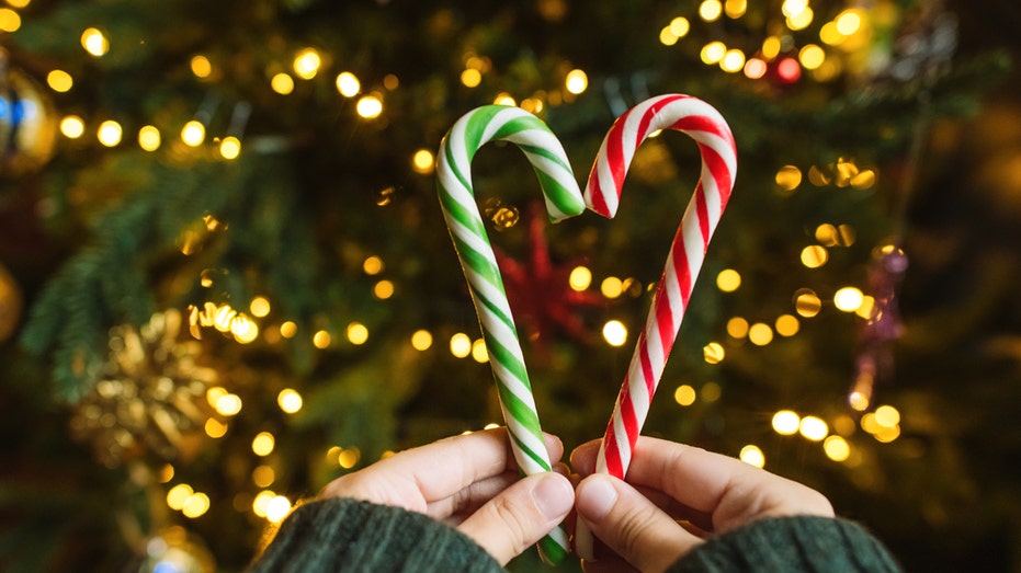 Heart shaped candy canes