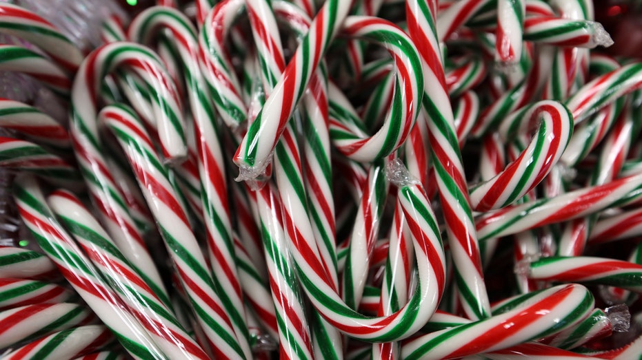 A pile of candy canes