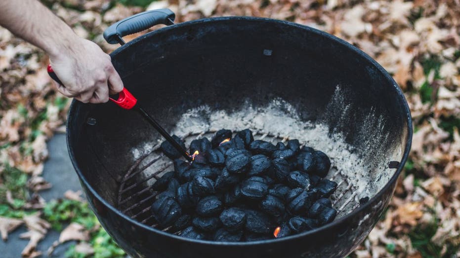 charcoal grill outside