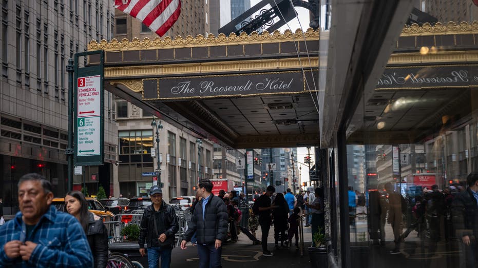 Roosevelt Hotel sign in NYC