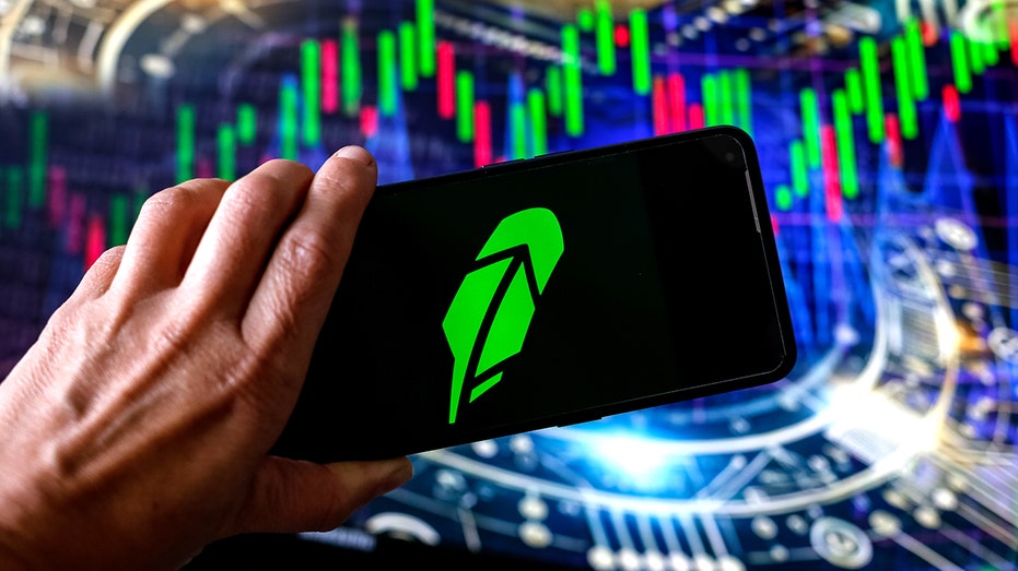 Robinhood logo on phone