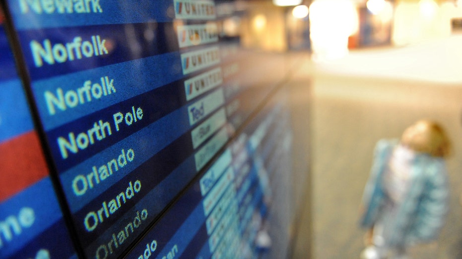 North Pole on flight board