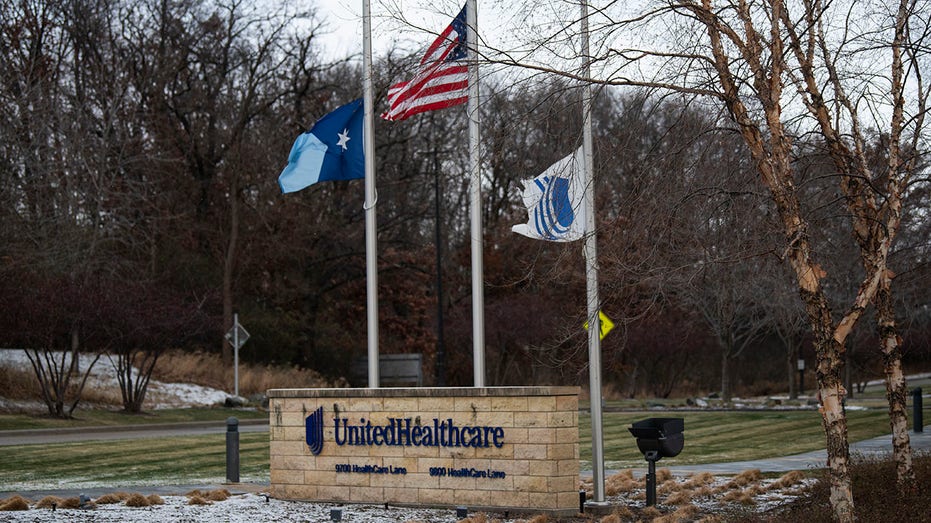 Flags were flown at half-staff at UnitedHealthcare headquarters