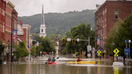 Flooding in downtown Montpelier, Vermont on Tuesday, July 11, 2023.