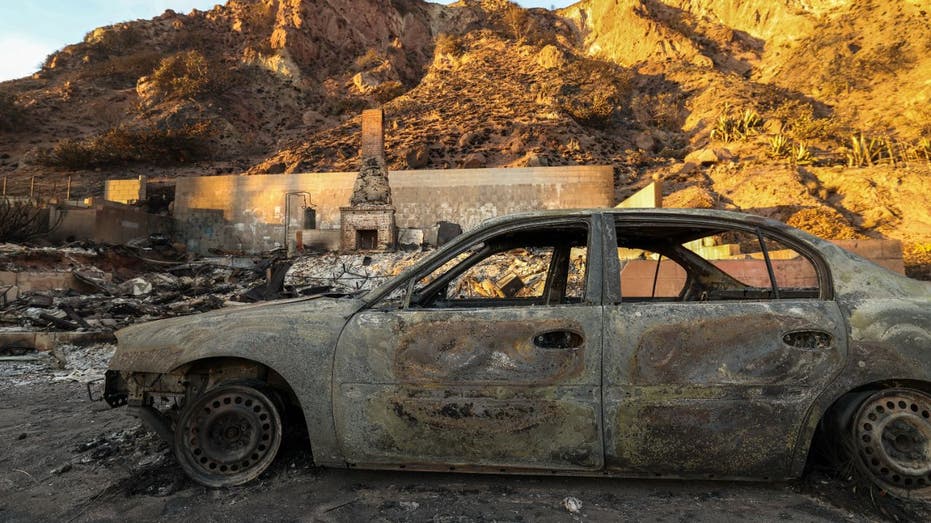 car burned by California fire