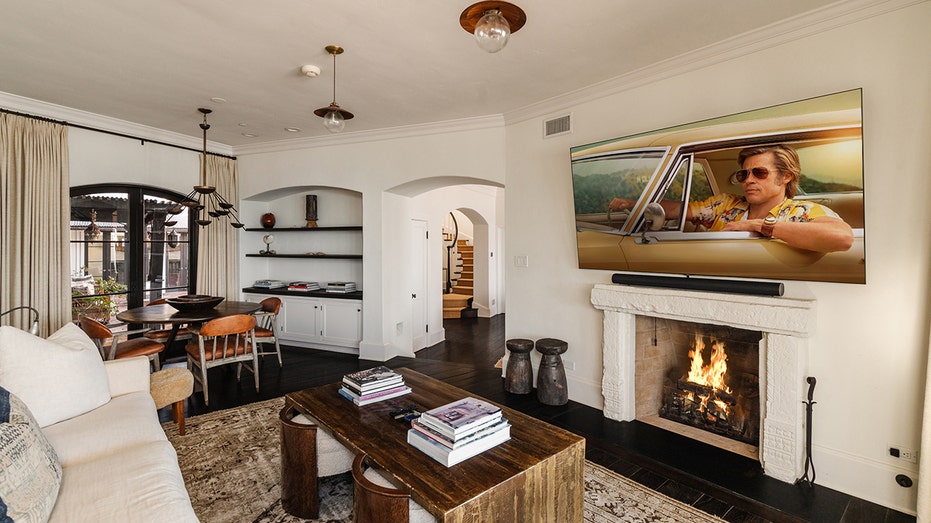 The family room features a less formal dining area, as well as a second fireplace.