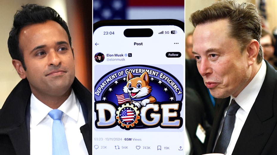 Vivek Ramaswamy, logo DOGE dan Elon Musk