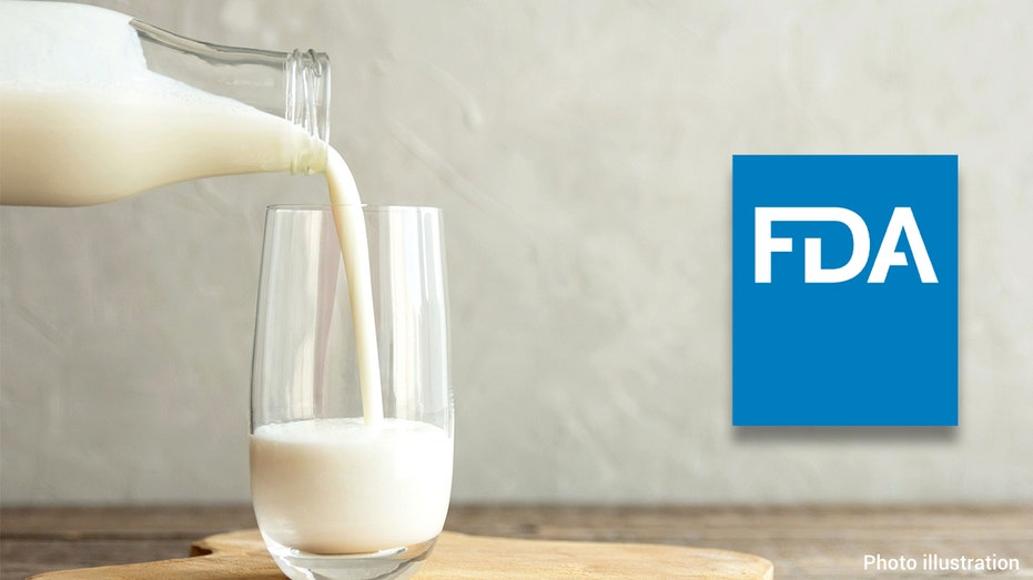 FDA logo next to milk being poured