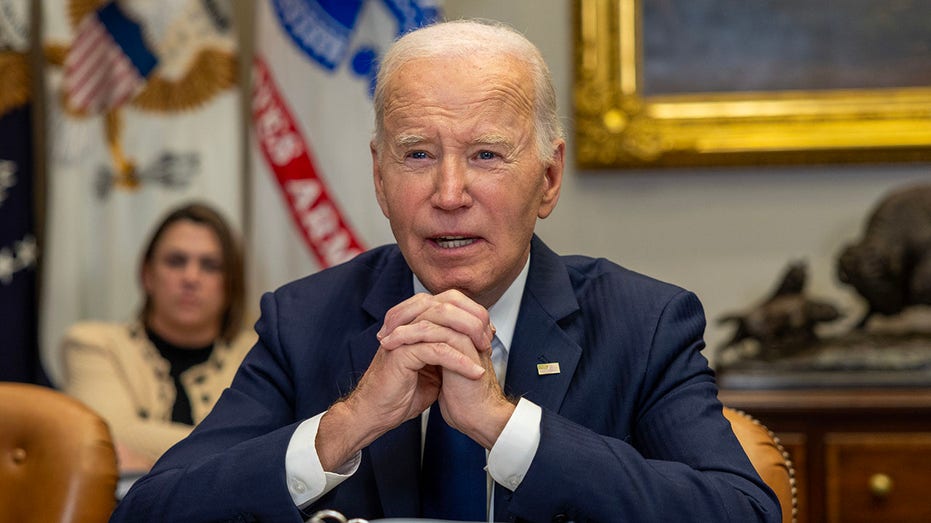 Biden speaks to reporters at White House