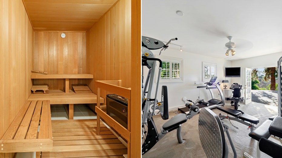 The home also features a sauna and a gym.