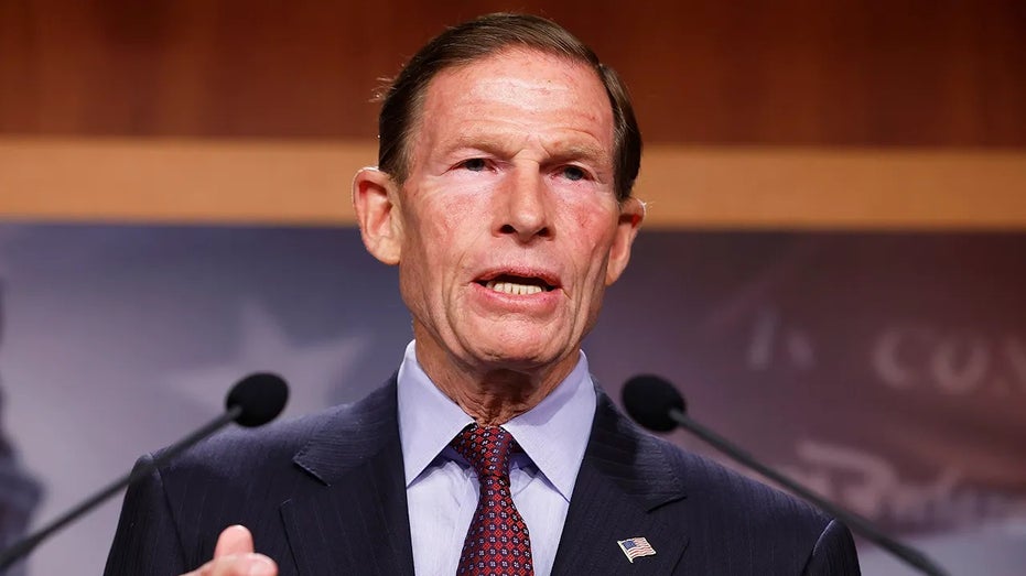 Sen. Richard Blumenthal, D-Conn., speaks during a news conference at the U.S. Capitol on Oct. 12, 2022, in Washington, D.C.