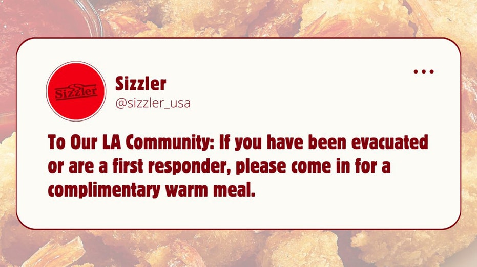 Sizzler menembakkan postingan media sosial