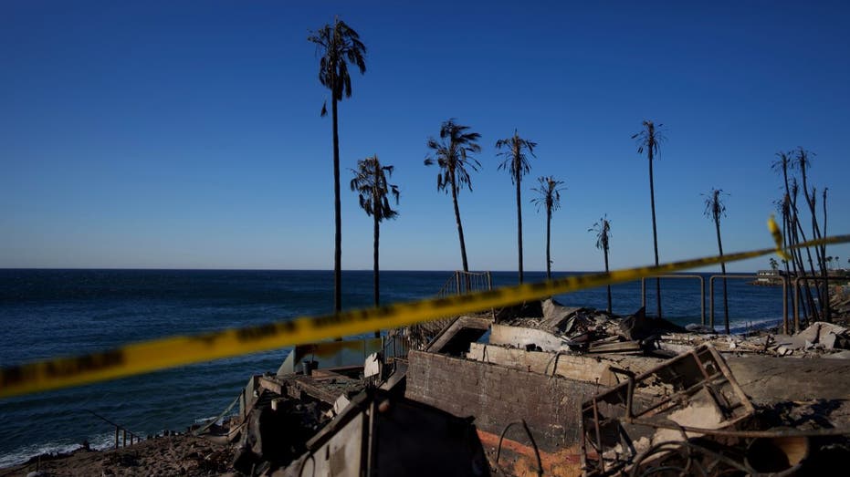 California wildfire ocean view