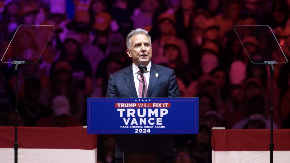 Steve Witkoff speaks at a Trump campaign event.