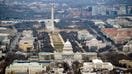 The skyline of Washington, DC, including the US Capitol building, Washington Monument, Lincoln Memorial and National Mall, is seen from the air, January 29, 2010. AFP PHOTO / Saul LOEB (Photo credit should read SAUL LOEB/AFP via Getty Images)
