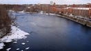 Manchester, NH - January 9: The Merrimack River flows through Manchester. Manchester leaders hope to improve the reputation of their city with a rebranding effort. (Photo by Lane Turner/The Boston Globe via Getty Images)
