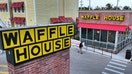 MIAMI GARDENS, FLORIDA - JULY 30: In an aerial view, a Waffle House restaurant on July 30, 2024 in Miami Gardens, Florida. The restaurant chain created in the state of Georgia in 1955 now has over 1,900 locations in 25 states in the United States. (Photo by Joe Raedle/Getty Images)