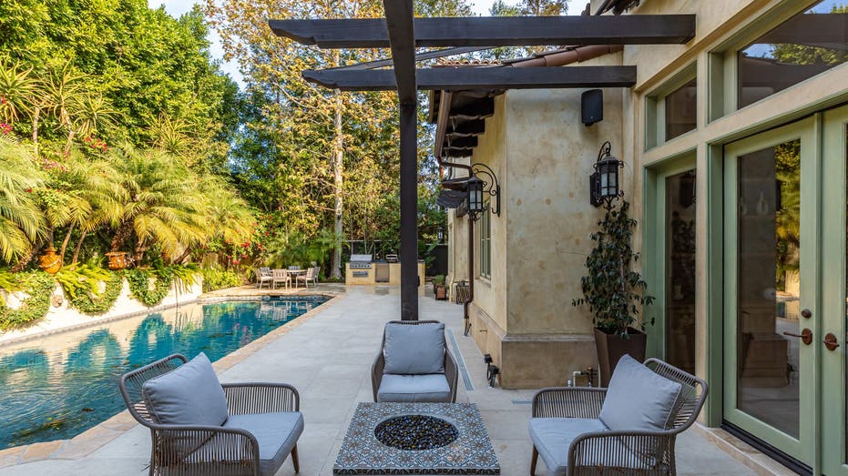 Backyard patio and swimming pool