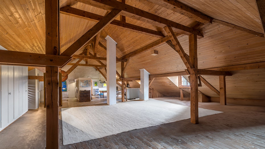 The home also boasts a large loft space, perfect for hosting big parties.