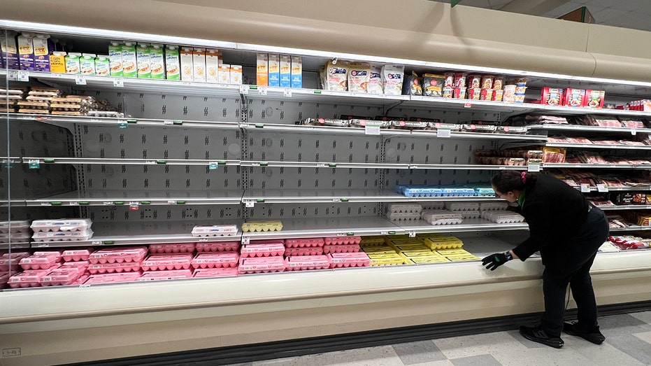 Empty egg shelf due to a shortage