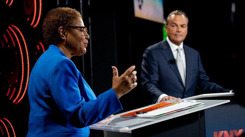 Karen Bass and Rick Caruso debate in 2022