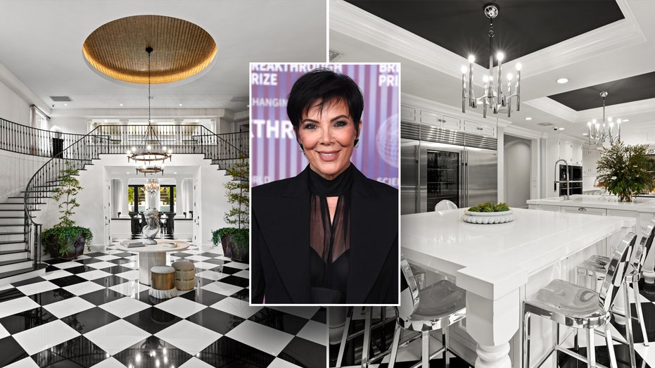 Sebagian dari rumah Kris Jenner dengan inset bintang.