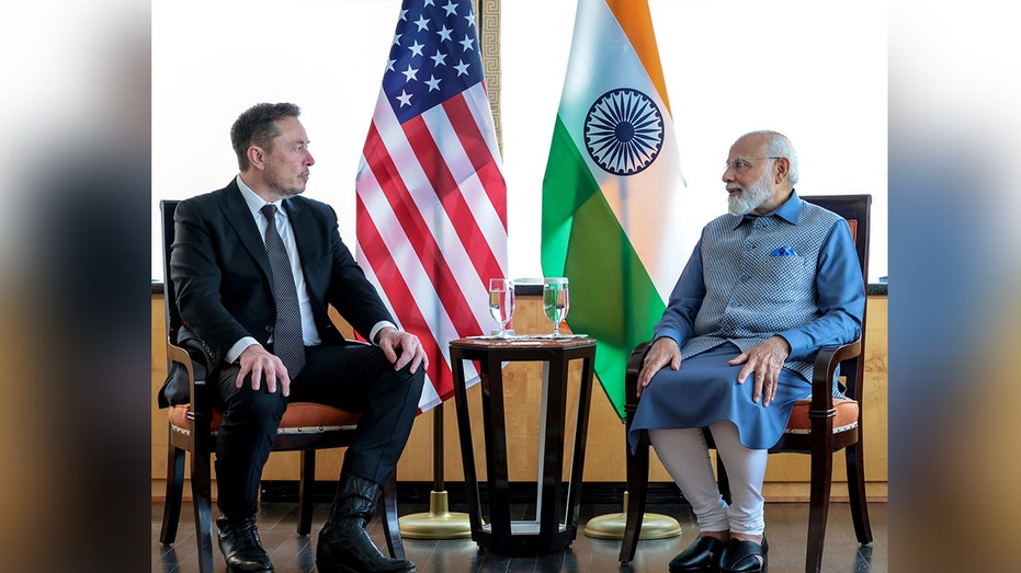 Elon Musk with Indian Prime Minister Modi in New York.