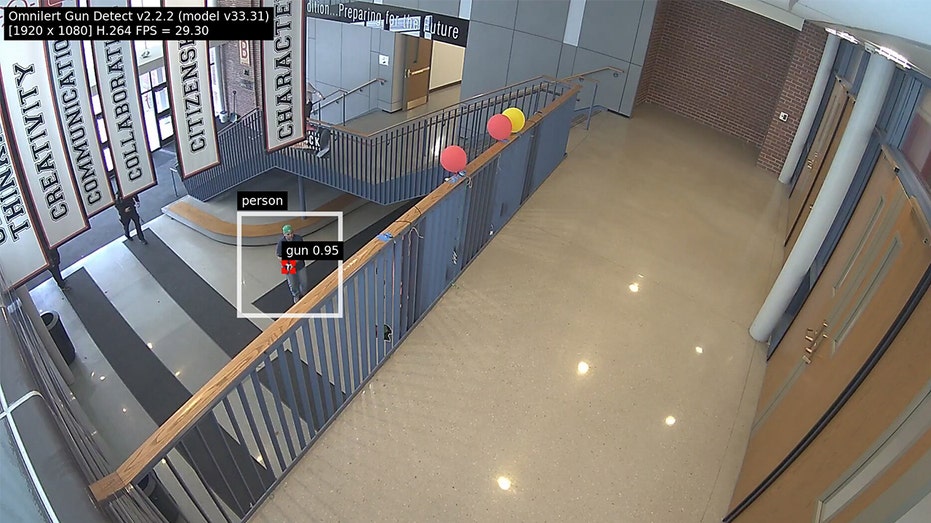 AI-powered weapons system Omnilert detects a person with a gun