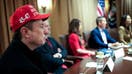 WASHINGTON, DC - MARCH 24: White House Senior Advisor, Tesla and SpaceX CEO Elon Musk (L) attends a cabinet meeting held by U.S. President Donald Trump at the White House on March 24, 2025 in Washington, DC. This is Trump&apos;s third cabinet meeting of his second term, and it focused on spending cuts proposed by the Department of Government Efficiency (DOGE).