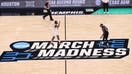 MEMPHIS, TENNESSEE - MARCH 24: Jamal Shead #1 of the Houston Cougars dribbles the ball up the court against Tyrece Radford #23 of the Texas A&amp;M Aggies during the second round of the 2024 NCAA Men&apos;s Basketball Tournament held at FedExForum on March 24, 2024 in Memphis, Tennessee.