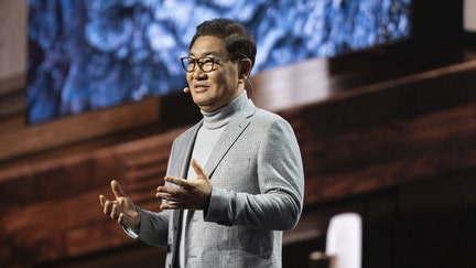 Han Jong-hee, chief executive officer and head of visual display business at Samsung Electronics Co., during a press event for Samsung at the 2023 CES event in Las Vegas, Nevada, US, on Wednesday, Jan. 4, 2023. For the first time, CES has a theme: how technology is addressing the world's biggest challenges. Photographer: Lauren Justice/Bloomberg via Getty Images