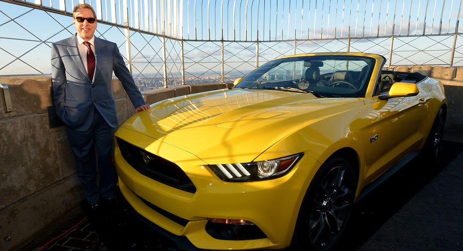 The convertible Mustang at the Empire State Building