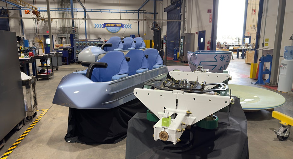 Space Mountain ride vehicles wide shot