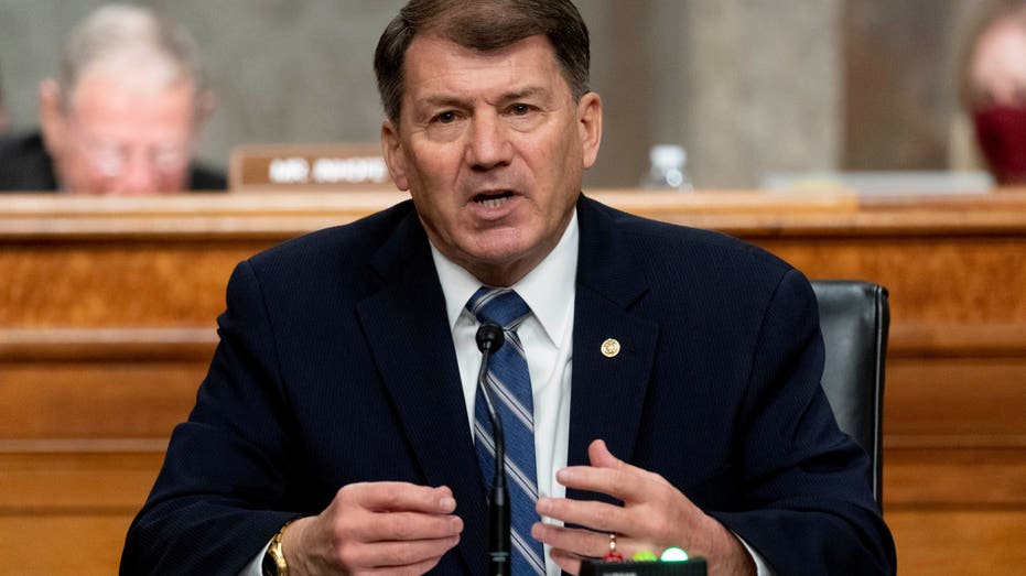 Sen. Mike Rounds, R-S.D., speaks during a hearing on Capitol Hill