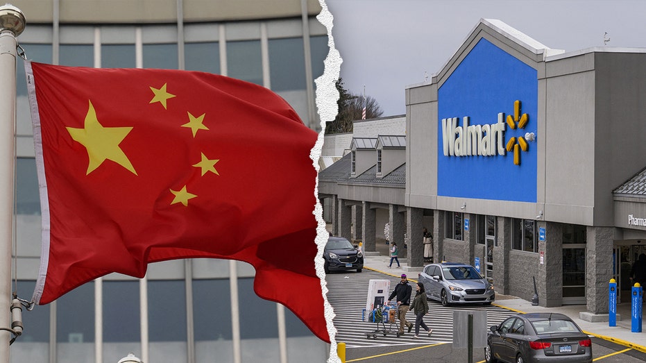 Chinese flag, Walmart's store