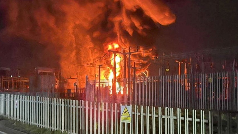 Fire outside Heathrow Airport in London