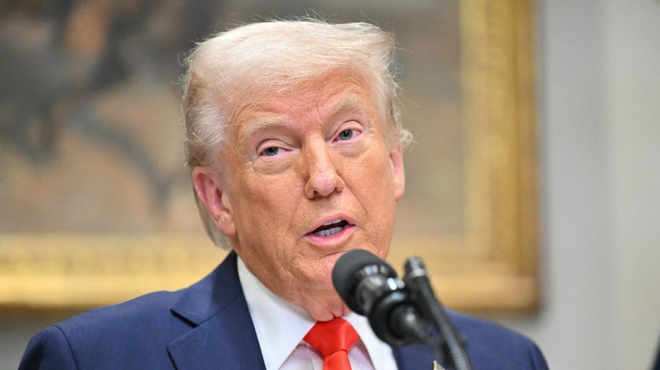 President Donald Trump speaks in Roosevelt Room.