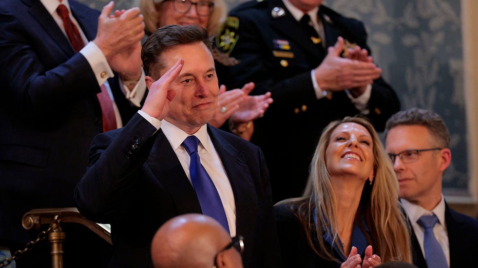 Elon Musk salute during Trump congressional address