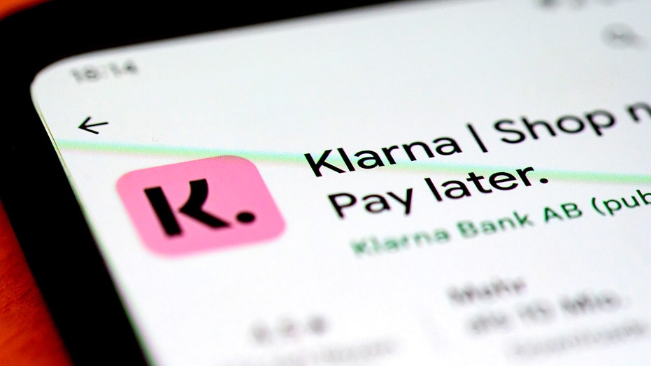 Klarna logo on a phone screen