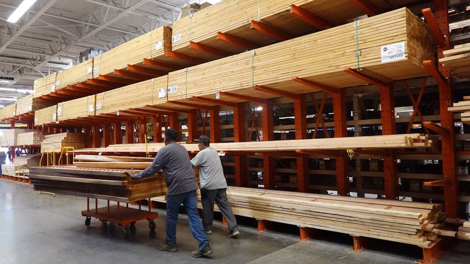 Lumber at a home depot