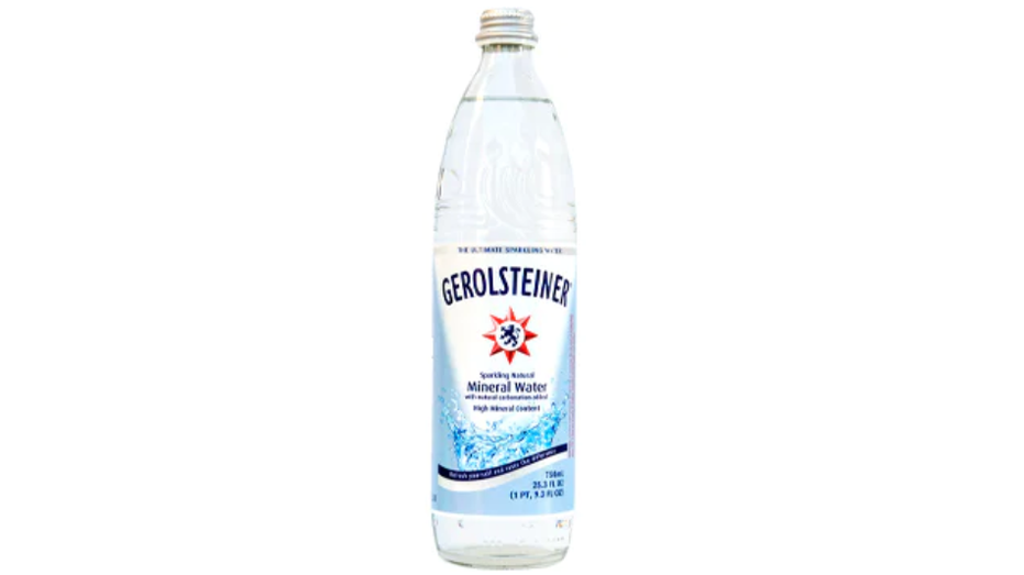 Bottles of sparkling water in Gerolsteiner