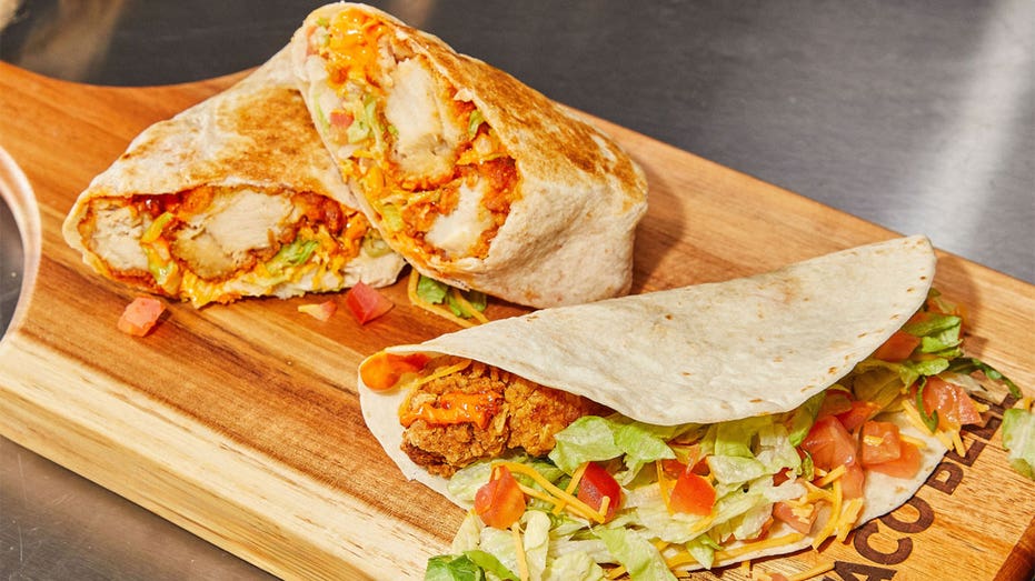 Crispy Chicken Burrito and Crispy Chicken Taco