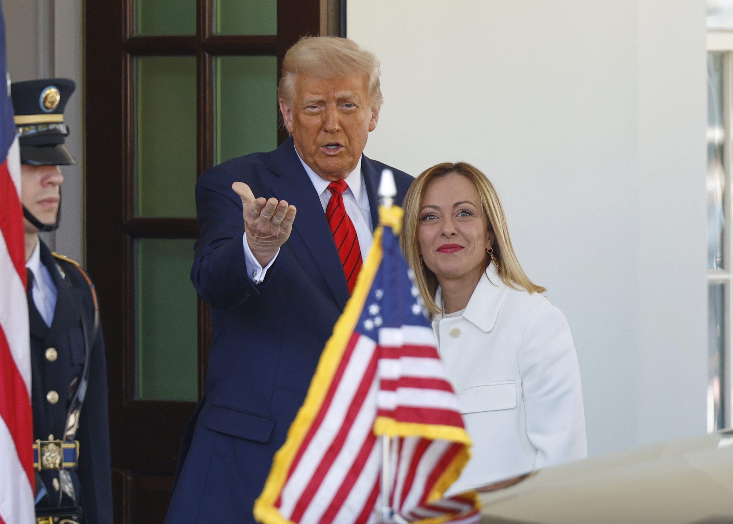 Trump says ‘100%’ chance US will strike trade deal with Europe as Meloni visits DC