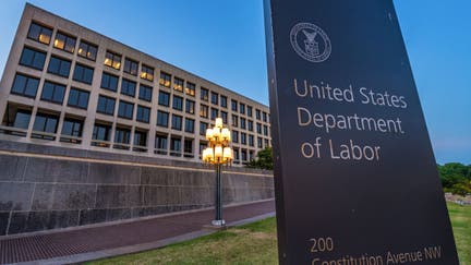 WASHINGTON, DC - JUNE 21: The US Department of Labor headquarters building is seen at dusk on June 21, 2024 in Washington, DC.  - Fox Business News