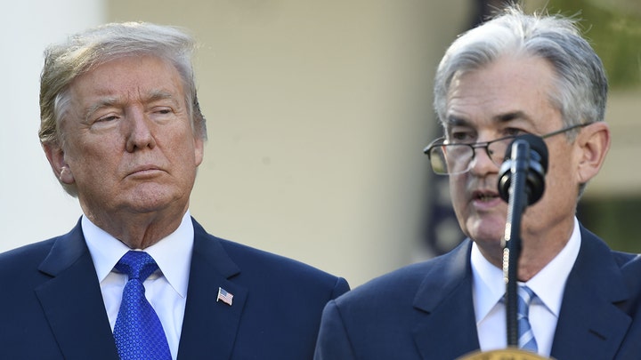 Donald Trump and Jerome Powell at the White House