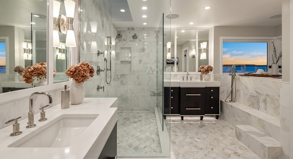 A view of a bathroom in the home
