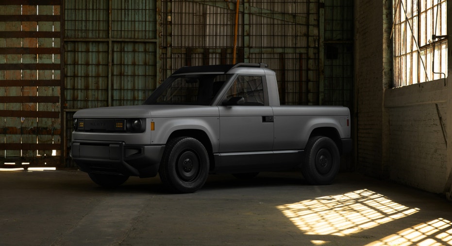 The Slate Auto electric vehicle in the standard pickup truck configuration.